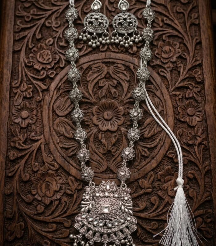 Afghani inspired silver necklace