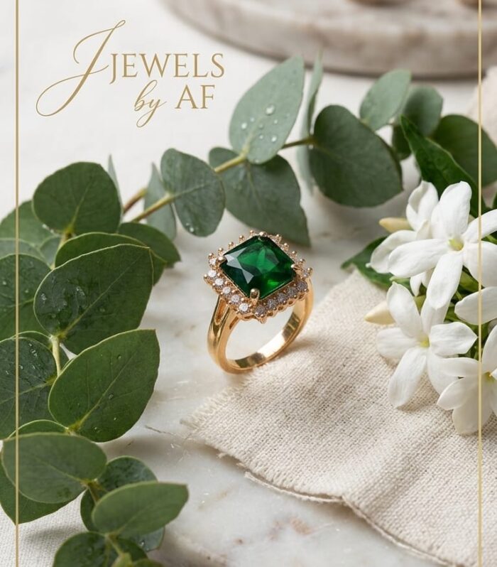 Elegant Styled Trendy Ring (Green)